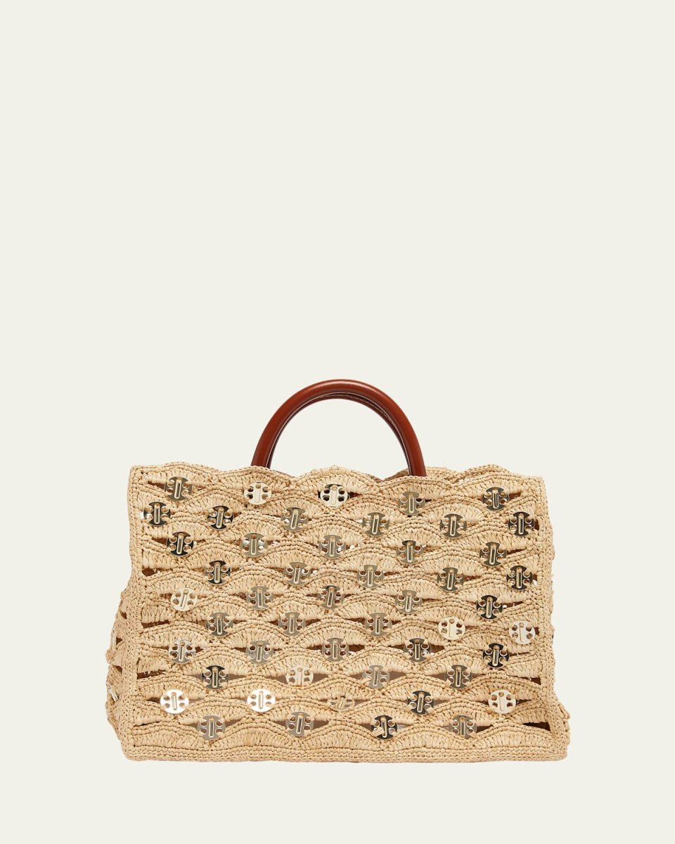 Sac a Main Disc-Link Raffia Tote Bag